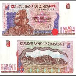Zimbabwe 5 Dollars World Banknote Banknote 1997 P5b UNC Unique and RARE