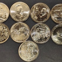 USA 1 Dollar Nine Different Commemorative Issue 2020-2024 Issue Unc Set Rare