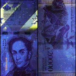 Alternative view of Venezuela 20000 Bolivar Fuerte Banknote 2016 P99a UNC Unique and Rare