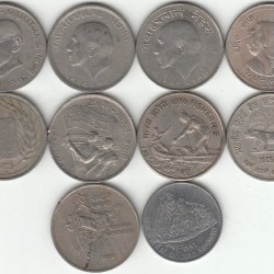 Republic India 50 Paisa 10 Different Commemorative Issue Coins Set Rare