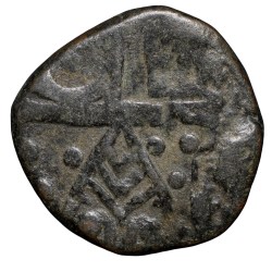 Alternative view of Copper Paisa of Ratlam State - INO Shah Alam II (AD 1759-1806) with Curled Branch/Betal Leaf Unlisted