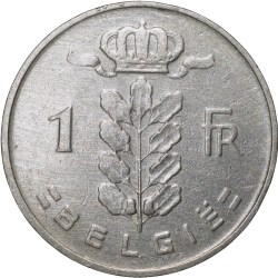 Alternative view of Old Copper-Nickel 1 Franc of Belgium Country (AD 1958)
