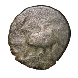 Copper-Alloy Coin of Bhimavarman(3rd Cen. AD) of Magh Dynasty of Kausambhi Bull/Inscription Rare