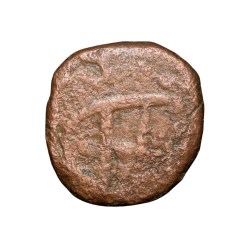 Copper Cash of Pondichery (AD 1693-1698) of Indo-Dutch with Kali Deity KM23