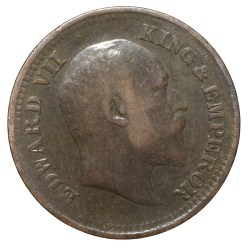 Bronze 1/2 Pice of Edward VII ( AD1908) of Calcutta Mint Very Fine