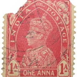 Postal Stamp of George VI 1 Anna Red Clour - Used Condition as per image.