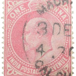 Postal Stamp of Edward VII 1 Anna Pink Clour - Used Condition as per image.