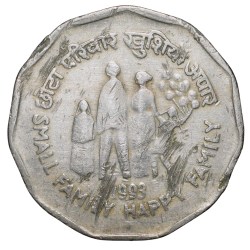 Copper-Nickel 2 Rupees of Republic India - Commemorative issue Small Family - Happy Family (AD 1993) Bombay Mint