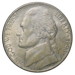 Nickel 5 Cents of USA - Jefferson (AD 1993) Mint mark 'D' Raised