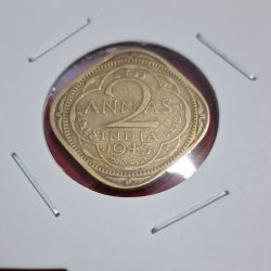 Alternative view of 2 ANNA 1943 GEORGE VI KING EMPEROR COIN