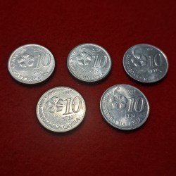 10 SEN MALAYSIA COIN 5 COIN SET UNC CONDITION