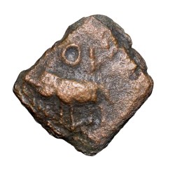 Copper Coin of Maharathis of Andhra(200 BC) with Circle above Elephant/Tree Railing