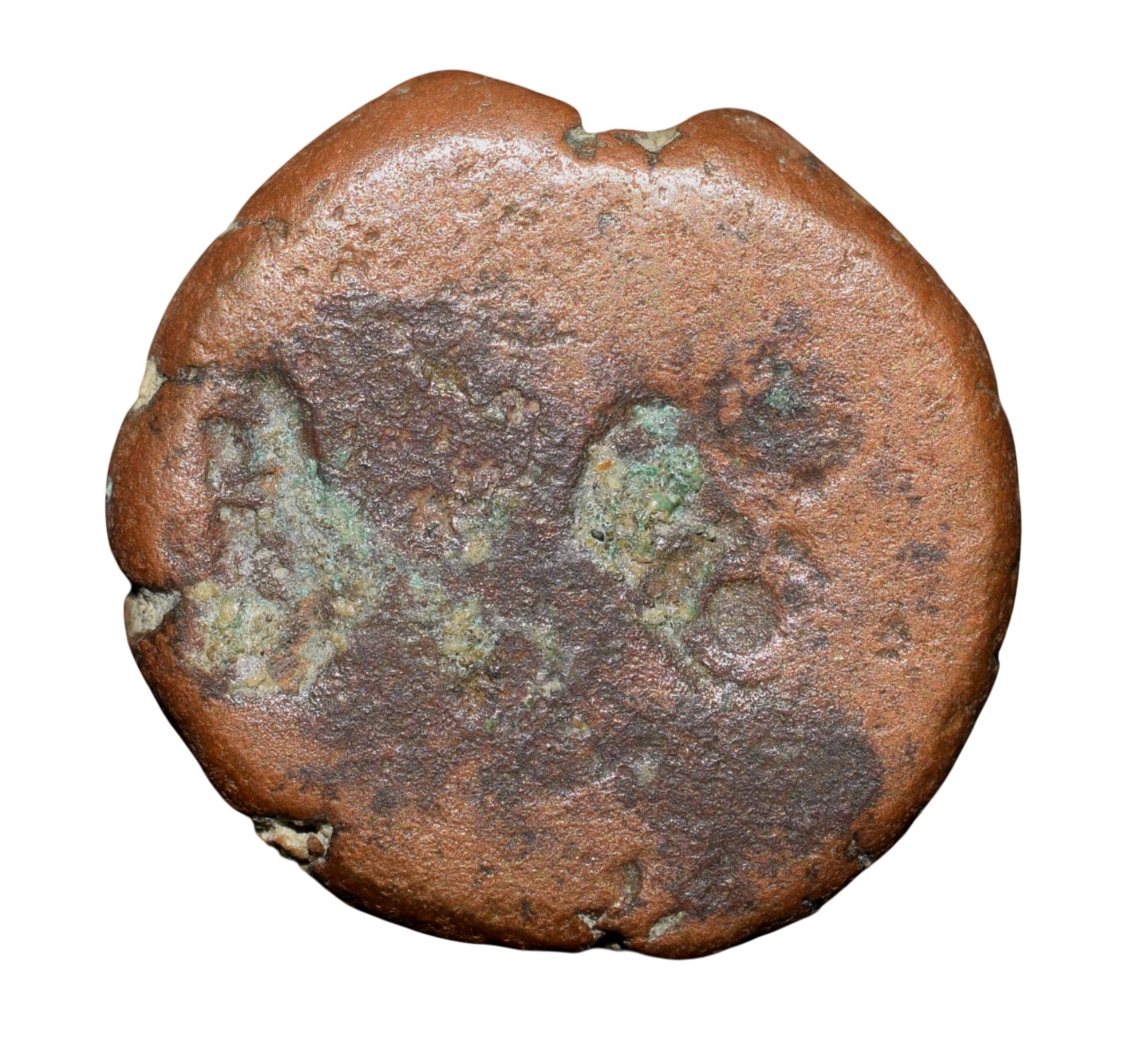 Copper Round Punch Mark from Ujjaini(200 BC) with Mahakal Rare - Image 2