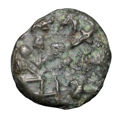 Copper-Alloy Coin of Satavahan Dynasty - Satakarni (1st Cen. BC) from Andhra Region Rare