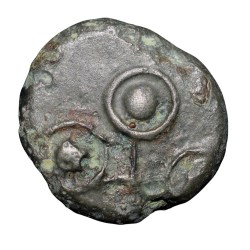 Alternative view of Copper-Alloy Coin of Satavahan Dynasty - Satakarni (1st Cen. BC) from Andhra Region Rare