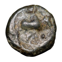 Copper-Alloy Coin of Post-Vakataka - Vishnukundin (5th - 6th Cen. AD) with Bull facing to Right Rare
