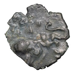 Potin Coin of Satavahana Dynasty(1st Cen.BC) from Nashik Elephant, Sacred Kumbha-Ujjaini Symbol above Elephant/Tree-Ujjaini