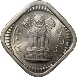 Copper-Nickel 5 Paise of Republic India (AD 1965) of Bombay Mint in UNC Grade