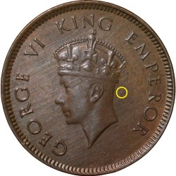 Bronze 1/4 Anna of George VI (AD1939) of Bombay Mint with Privy Test Mark Rare