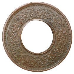 Alternative view of Bronze 1 Pice of George VI (AD 1945) of Bombay Mint Flat Crown Type