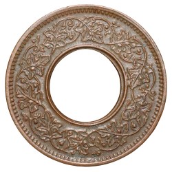 Alternative view of Bronze 1 Pice of George VI (AD 1945) of Calcutta Mint Flat Crown Type