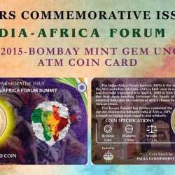 10 Rs ( 3rd INDIA - AFRICA FORUM SUMMIT rare Commemorative Coin Card Special Edition