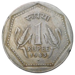 Copper-Nickel 1 Rupee of Republic India (AD 1983) of Bombay Mint