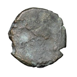 Alternative view of Copper Coinof Satakarni of Satavahan Dynasty (1st Cen.BC) with Swastik above Elephant walking right from Marathwada Region