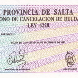 Argentina 1 Austral Salta World Banknote Bond UNC Unique and Rare