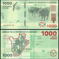 Burundi 1000 Francs Banknote 2021 P51a2 UNC Unique and Rare