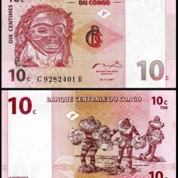 Democratic Republic of the Congo New 10 Centimes Banknote Pick 82 UNC Unique and Rare