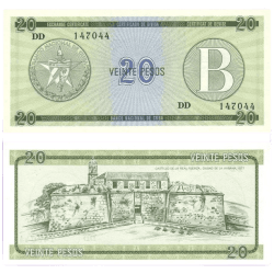 Cuba 20 Pesos Banknote Convertible1985 Fast NEU Unique and Rare