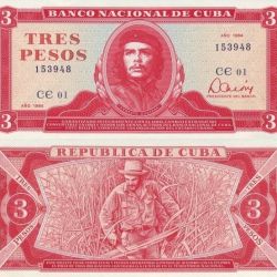 Cuba 3 Pesos World Banknote Unique and Rare