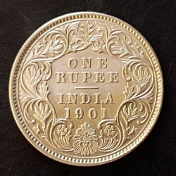 Alternative view of Silver British India Victoria empress 1901 Denominaton 1 ₹ Full silver Excellent condition Same and similar piece available