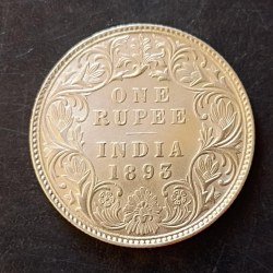 Alternative view of Silver British India Victoria empress 1893 Denominaton 1₹ Excellent condition Same and similar piece available