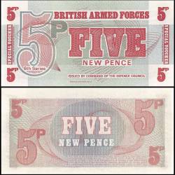 Great Britain British Armed Forces 5 Pence Banknote 1972 ND PM47 UNC Unique and Rare