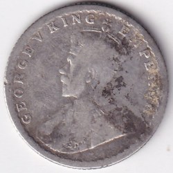 Alternative view of 1918 British India Quarter Rupee George V Silver Coin