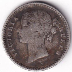 Alternative view of East India Company 1/4 Rupee Divided Legend 1840 Victoria Queen Silver Coin Rare #3