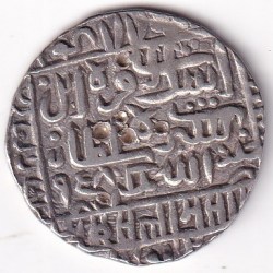 Alternative view of Delhi Sultanate Silver Tanka Islam Shah Suri 952-960 AH Silver Coin #2
