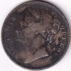 Alternative view of Divided Legend One Rupee 1840 East India Company Victoria Queen Silver Rare Coin