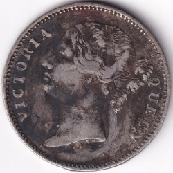 Alternative view of Divided Legend One Rupee 1840 East India Company Victoria Queen Silver Rare Coin #2