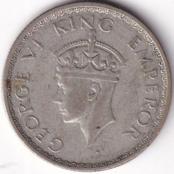Alternative view of Bombay Mint 1940 British India Half Rupee George VI Silver Coin #2