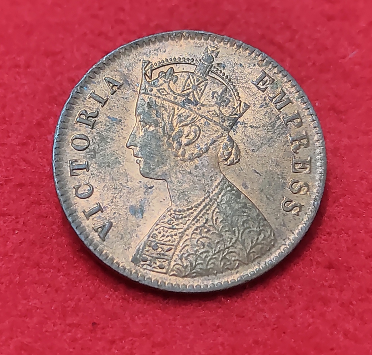 ONE QUARTER ANNA VICTORIA EMPRESS 1901 CALCUTTA MINT - Image 2