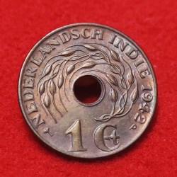 Alternative view of NETHERLAND EAST INDIES 1942 ONE CENT GEM UNC CONDITION