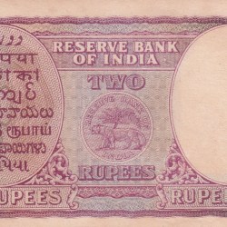 Alternative view of 2 RUPEES GEORGE VI GOVERNOR C.D.DESHMUKH BRITISH RARE INDIA NOTE