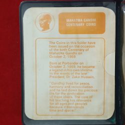 Alternative view of Extremely Rare Un Circulated Proof Coin Set Republic of India Mahatama Gandhi Centenary Coin Set 1969 Year Bombay Texal