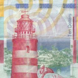 Alternative view of Bahamas 10 Dollars RARE NOTE