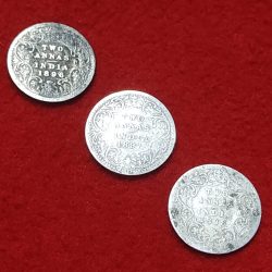 TWO ANNA VICTORIA EMPRESS 3 COIN SET YEAR 1896,1897,1898