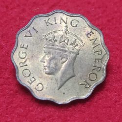 Alternative view of ONE ANNA GEORGE VI 1943 CALCUTTA MINT UNC CONDITION