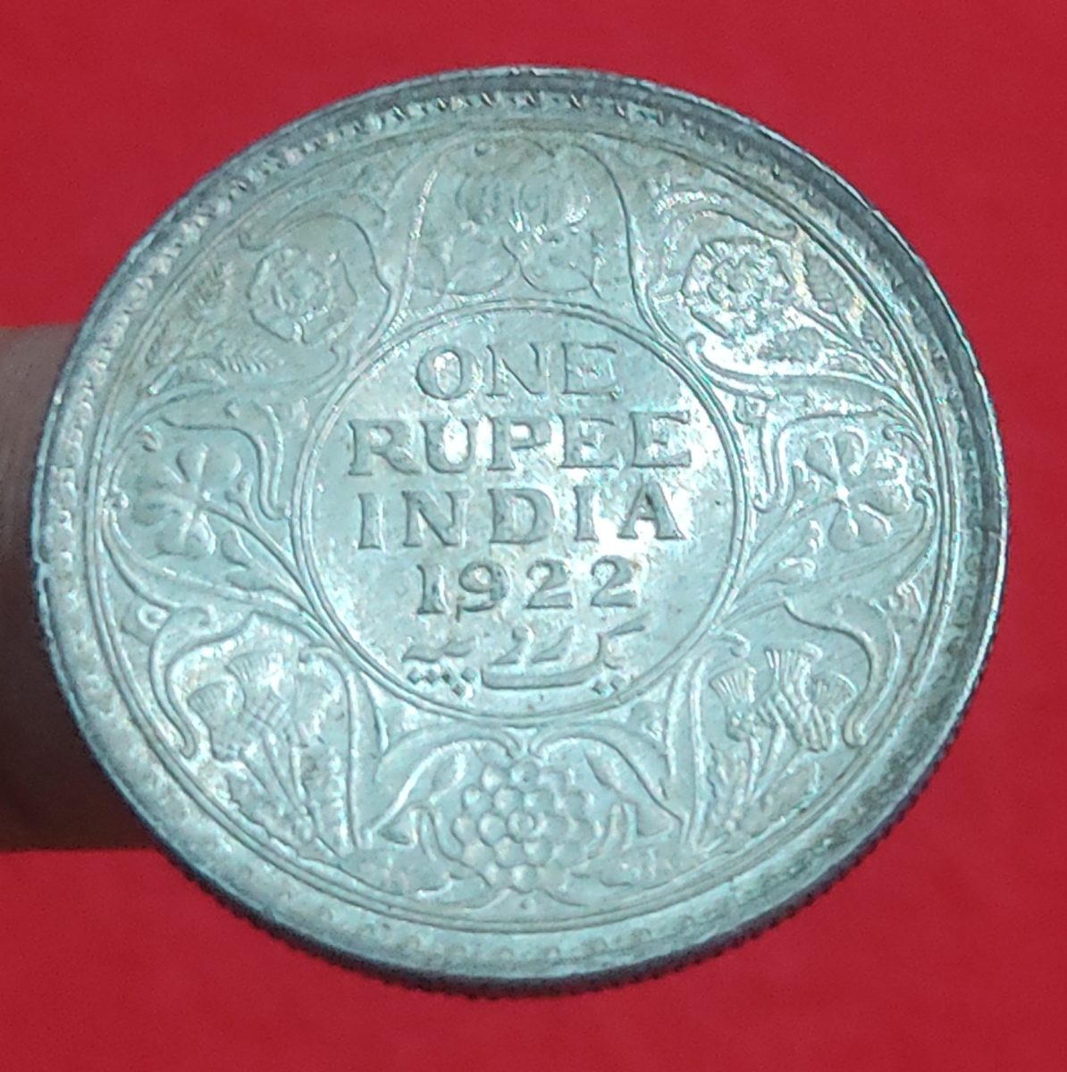 ONE RUPEE SILVER COIN GEORGE VI 1922 BOMBAY MINT GEM UNC CONDITION - Image 2